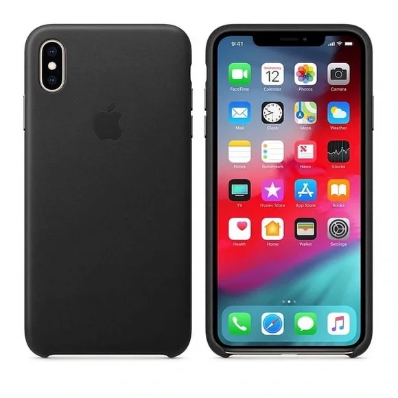 iPhone XS Max Apple Black Leather Case - Picture 3 of 11